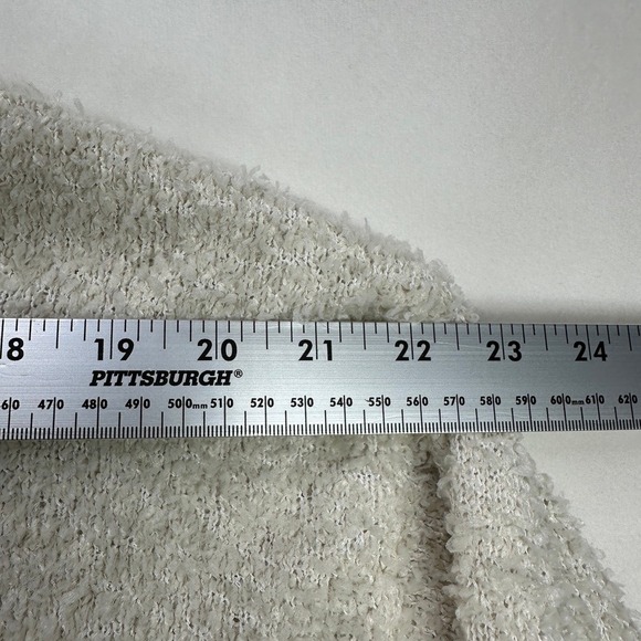 B Duck Teens Fuzzy Cardigan Sweater Cream Blue Varsity Y2K Graphic Size Medium - Picture 10 of 16